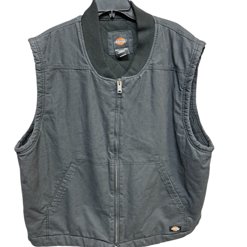 Dickies Black Zip-Up Quilted Lined Vest Mens Size 2XL / XXL